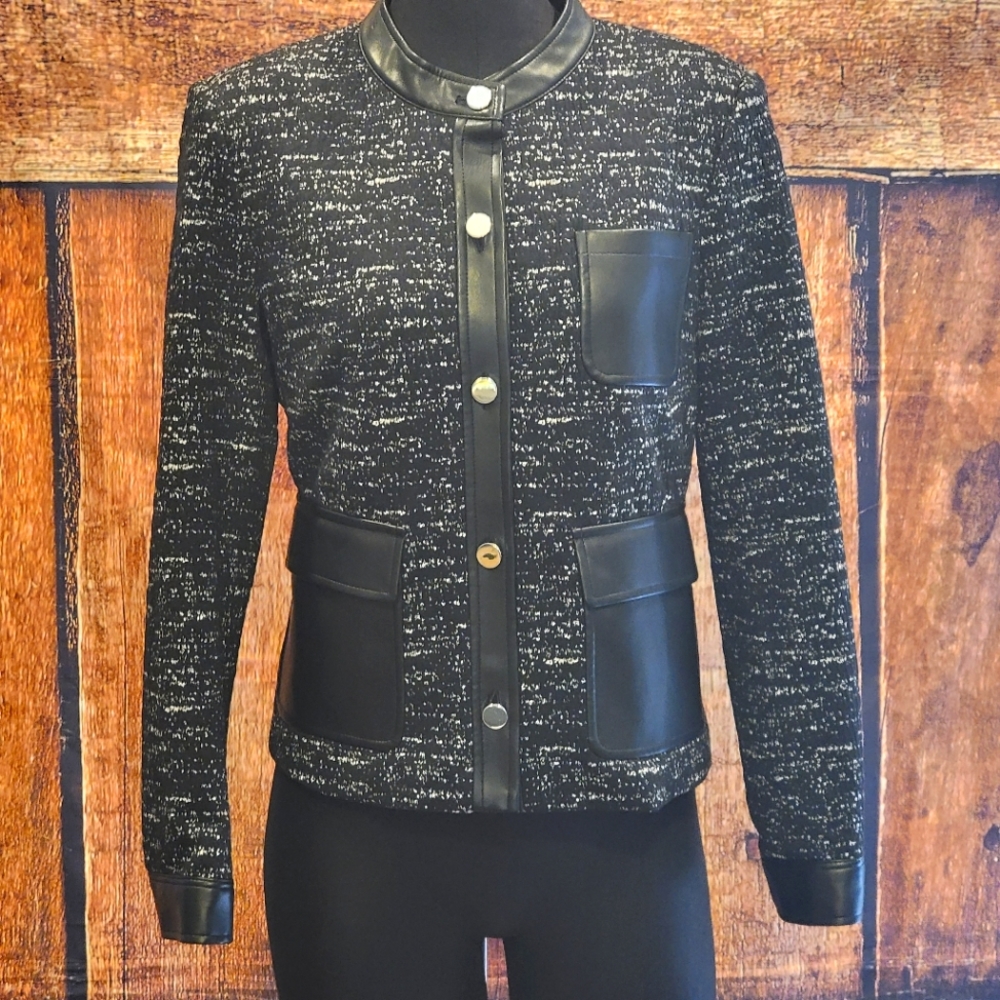 Calvin Klein 12 Ponte Button Front Suit Jacket